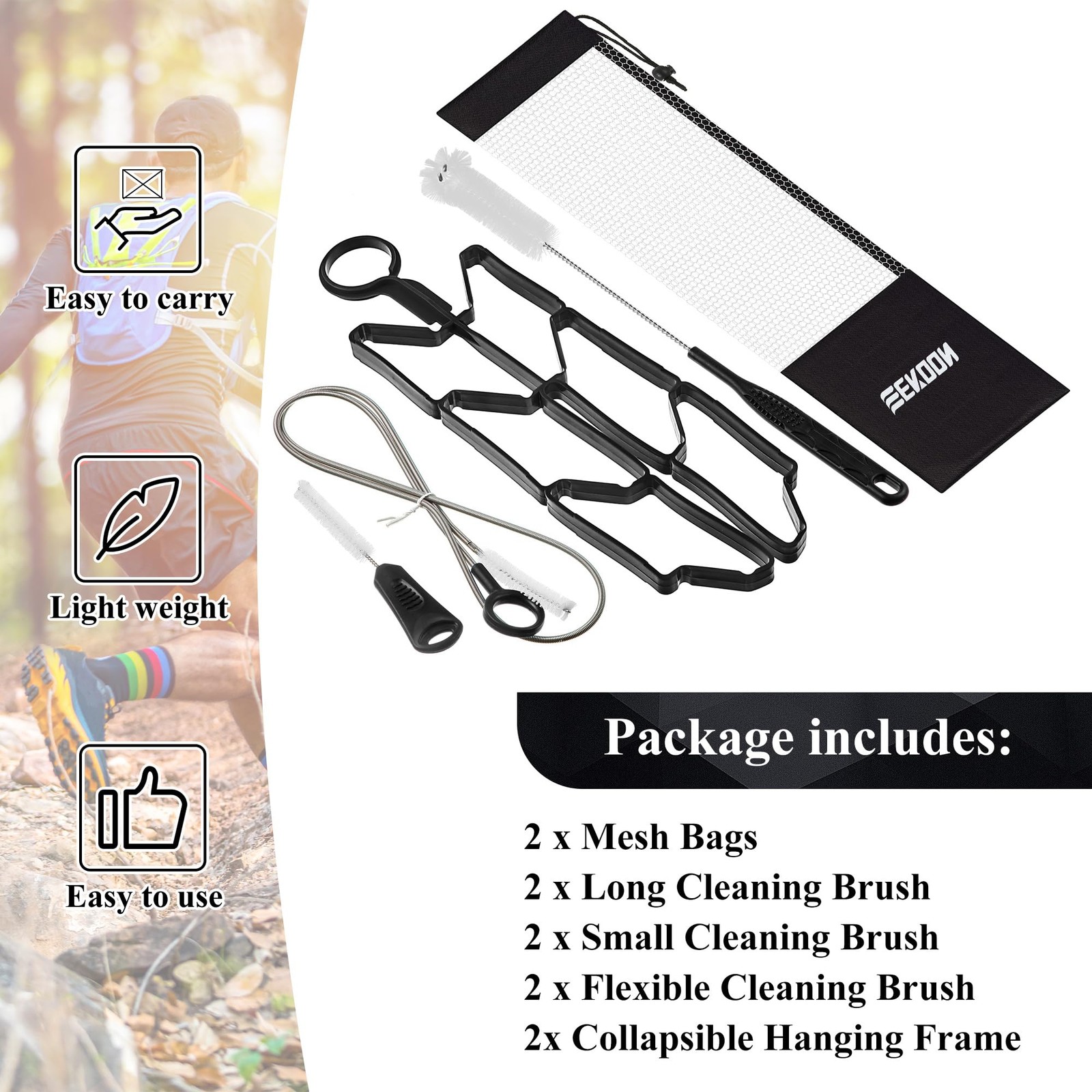 8 Pcs Reservoirs Backpack Hydration Bladder Cleaning Kit(Black)