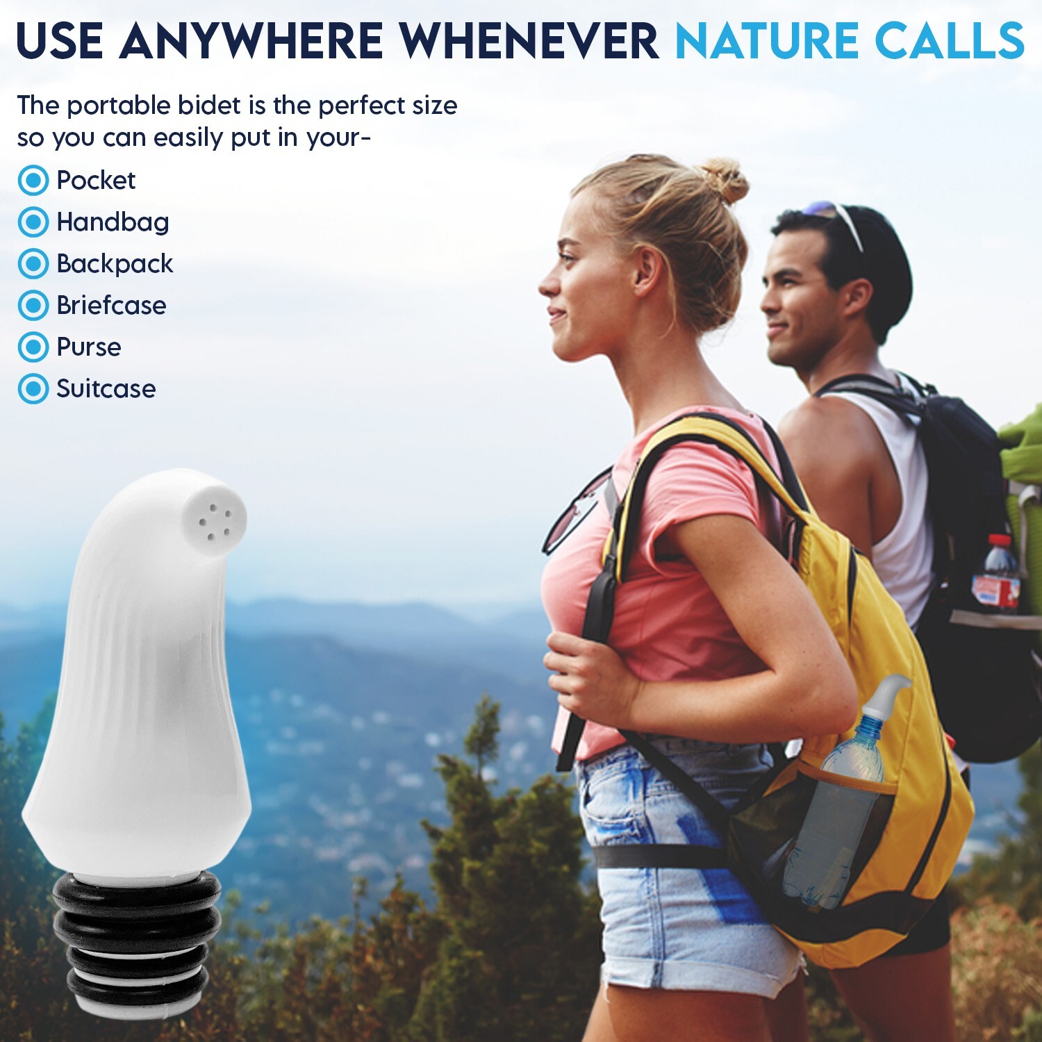 JEP 302 Camping / Backpacking Bidet – Perfect for travel bottle attachment