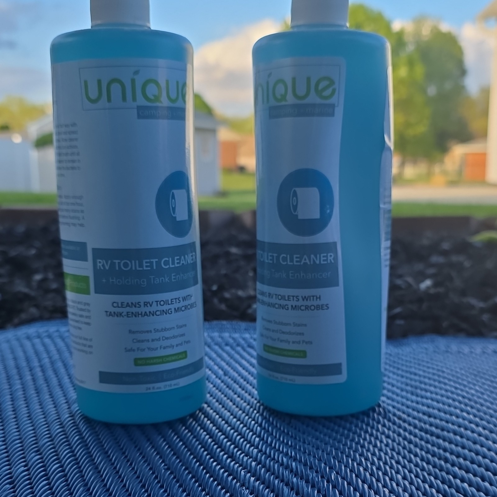 Unique Camping + Marine RV Toilet Bowl Cleaner and Holding Tank Enhancer.