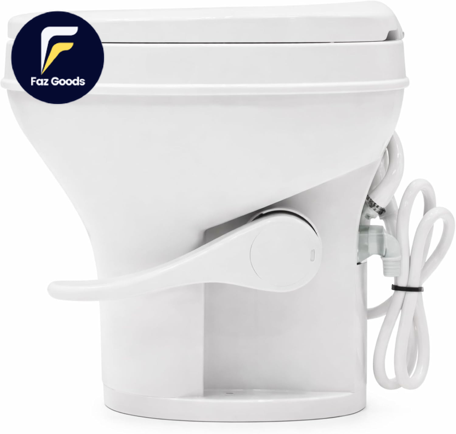 RV Toilet with Sprayer Attachment White 18.4” Residential Height, Gravity Flush