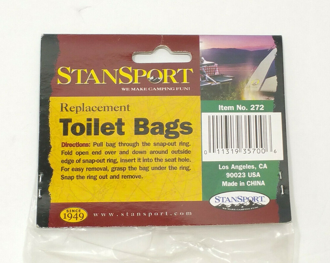 Bundle StanSport Toilet Bags 3 Pks (36 bags) & Toilet Tissue 1 Pk (2 rolls) NEW