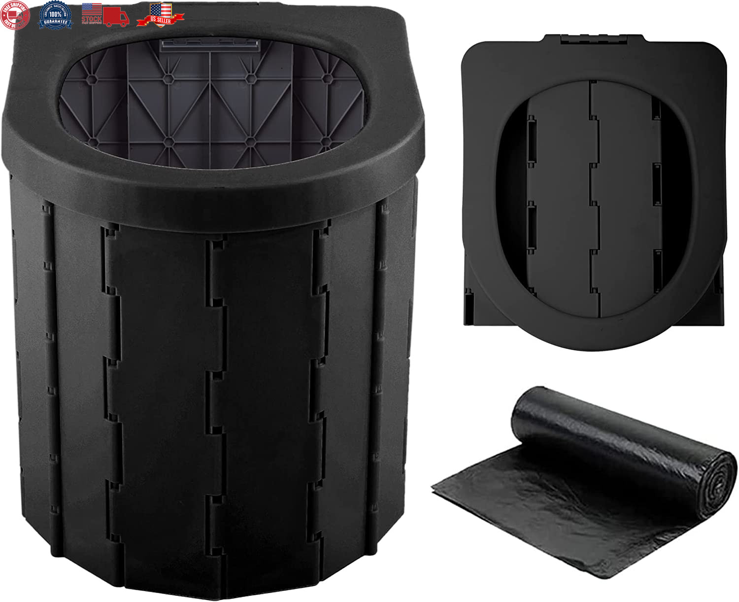 Portable Folding Toilet for Outdoor & Indoor Use, Multi-Use for Travel & Camping