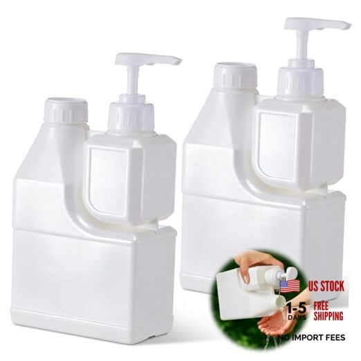 2 Pcs Portable 2 Compartment Foam Soap Handwashing Bottle 1300ml Capacity