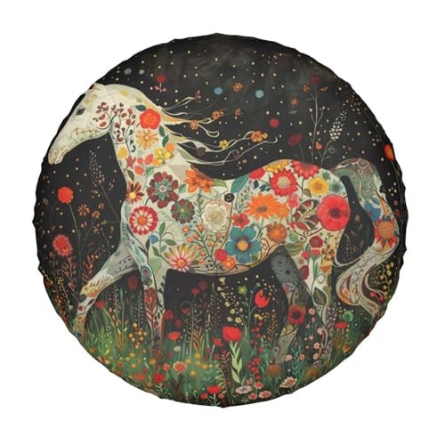 Spare Tire Cover for Rv SUV Trailer Camper- 15 inch Scandinavian Horse