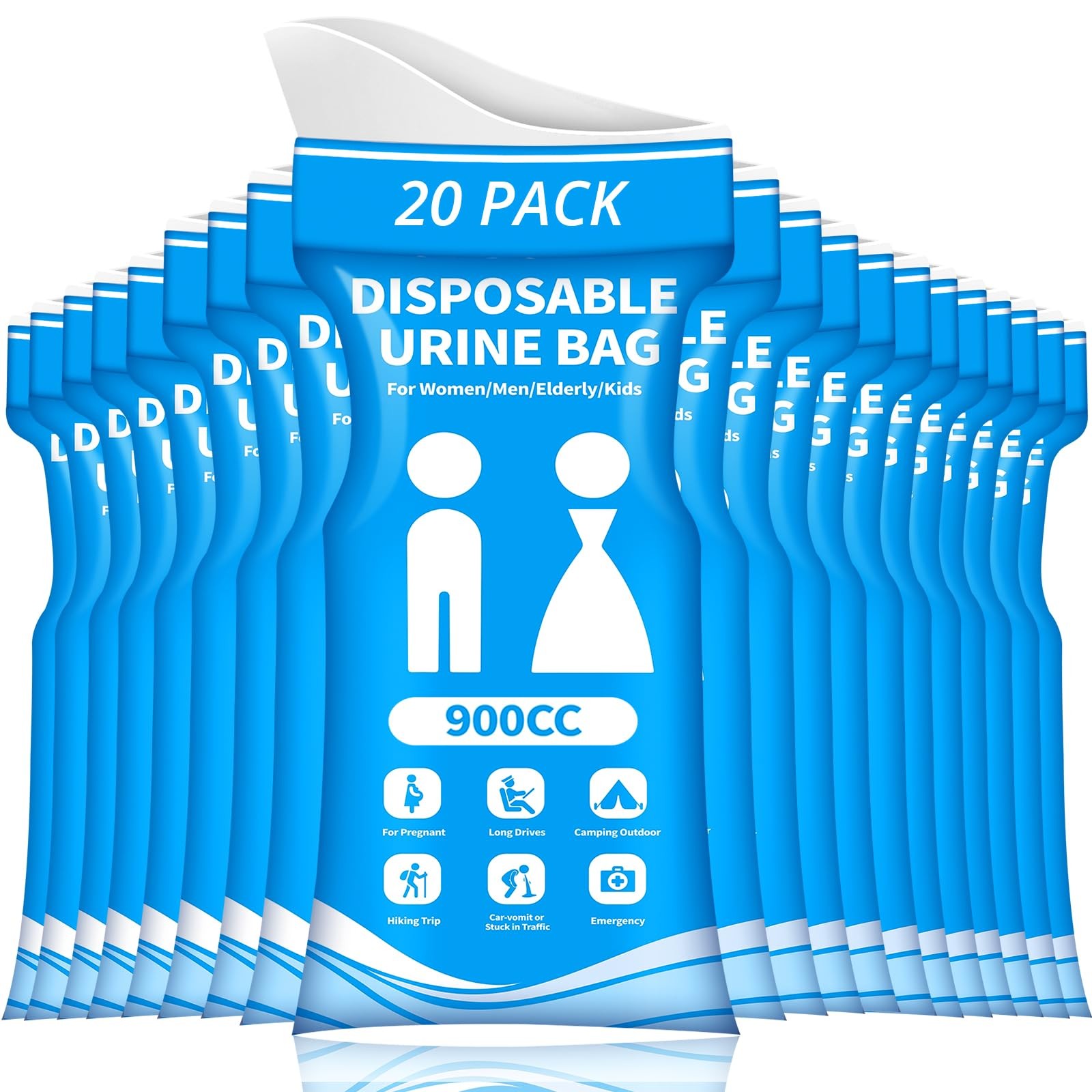 Portable Urine Bags Emergency Travel Pee Urinal Toilet Disposal Pouches 24 Count