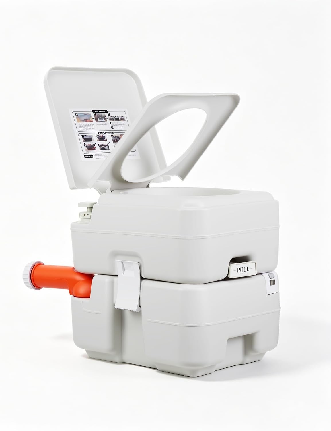 Portable Toilet 5.3 Gallon 3 Outlets Flush Porta-Potty Travel Camping Hiking
