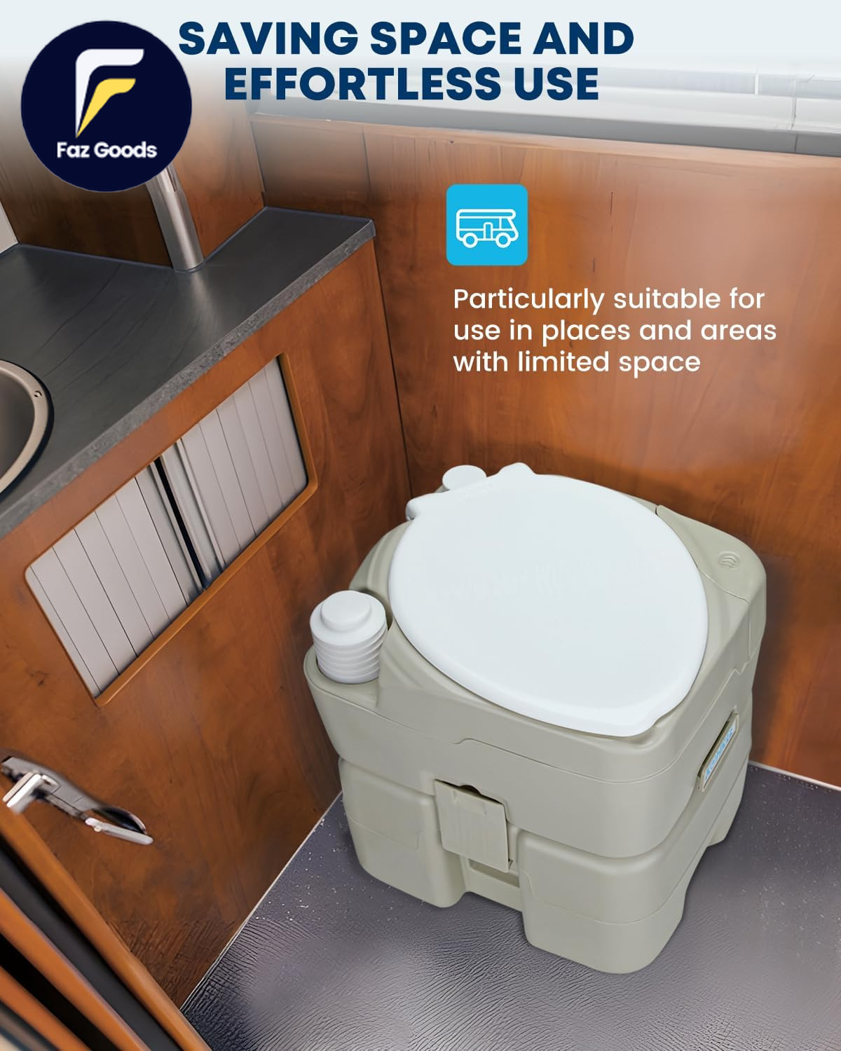 Portable Toilet for Camping 5.3 Gal: 20L Cassette Toilet Porta Potty for Adults