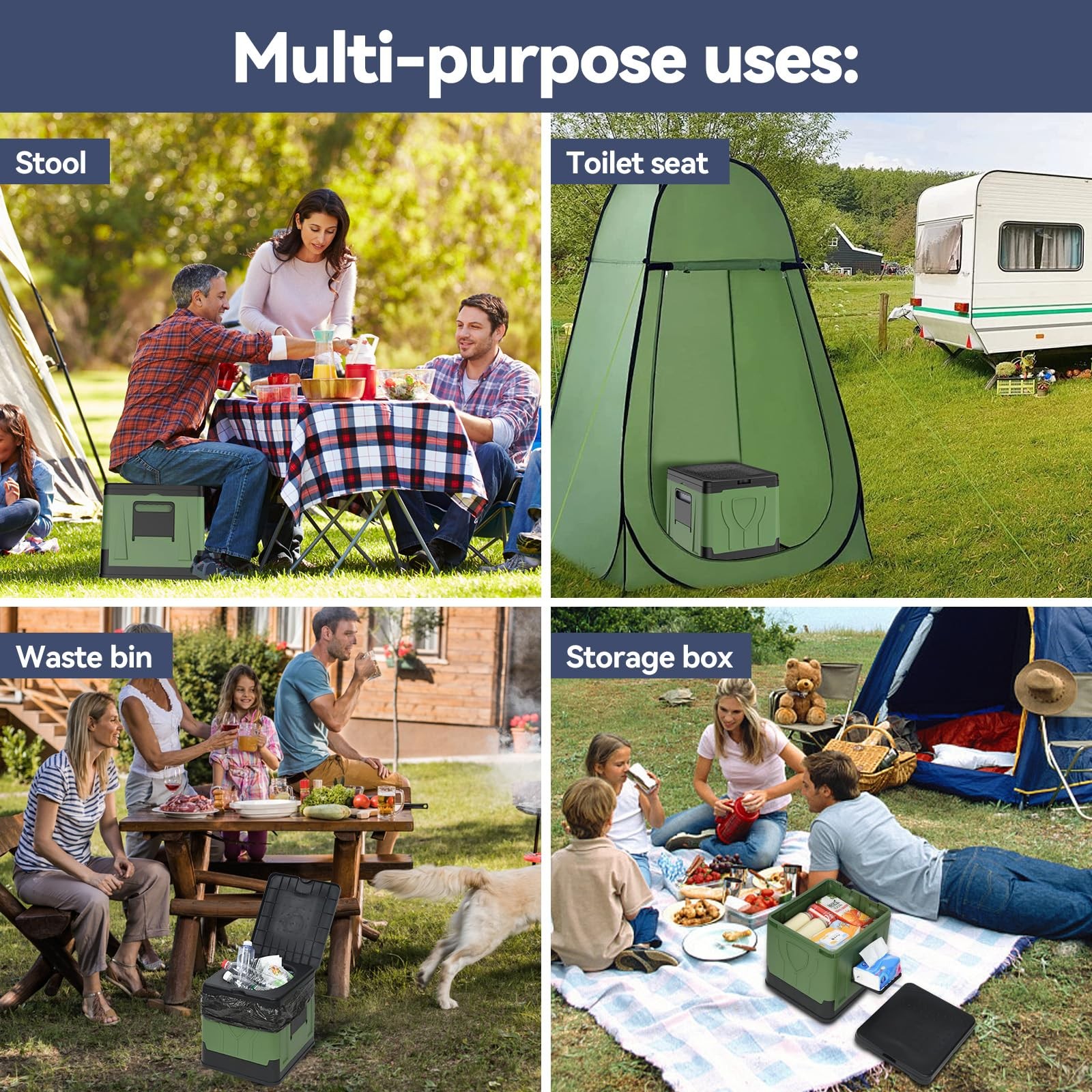 Collapsible Portable Toilet for Camping, Travel, Outdoor, Car, RV & Emergency…