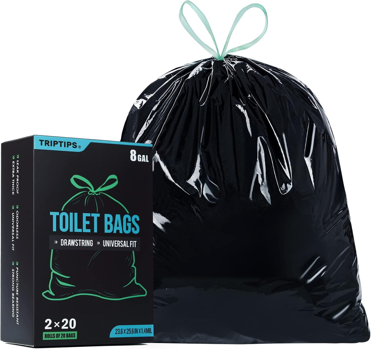 Portable Toilet Bags Drawstring 8 Gallon Camping Toilet Bags Toilet Waste Bags L