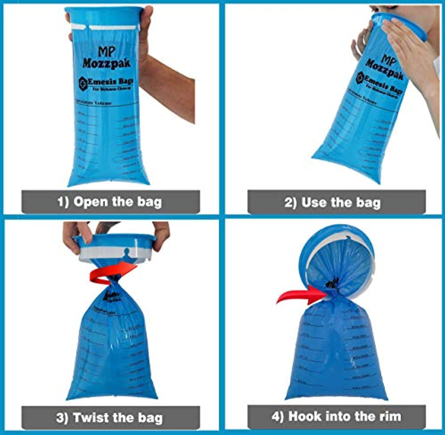 50 Pack Emesis Bag Disposable Vomit Bags Aircraft Car Sickness Bag Nausea