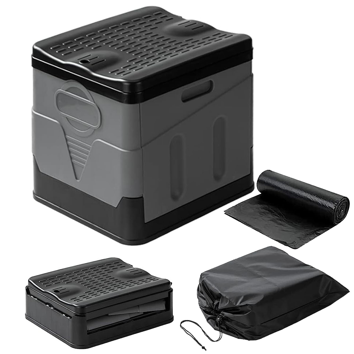 Portable Folding Toilet for Outdoor Travel Camping Potty Car Toilet +Trash Bags