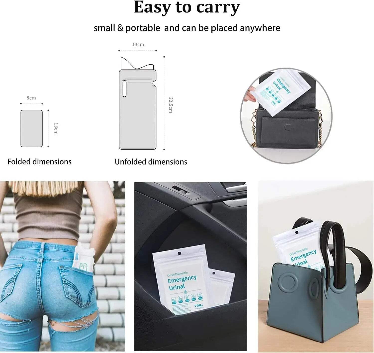 4PCS 700ml Car Urine Bag Emergency Portable Vomit Bags Mini Mobile Toilets Handy