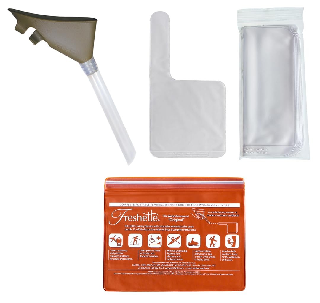 Complete Portable Female Device Kit, Vinyl Case, Reusable, Portable Urinal & …
