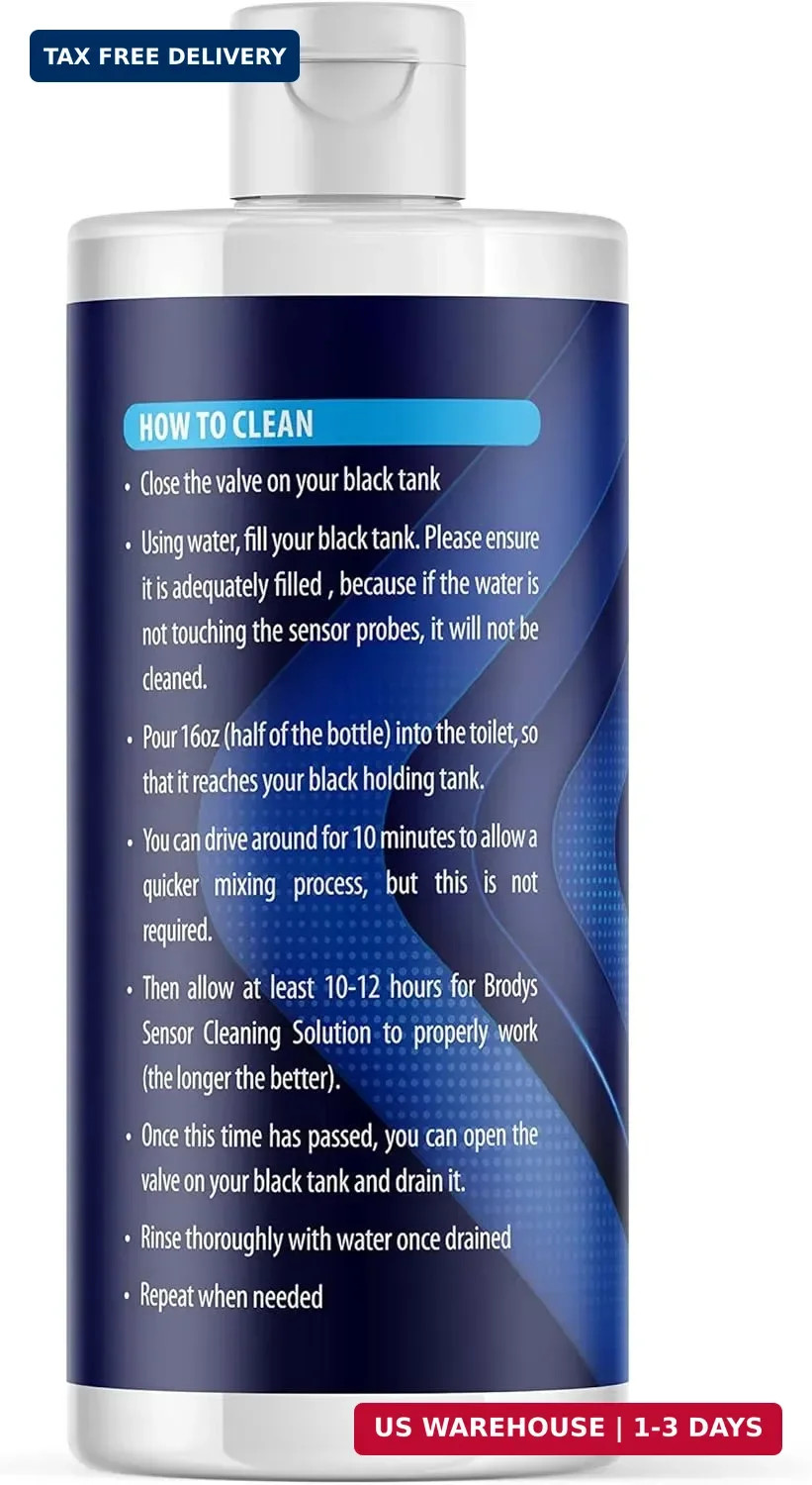BRODYS RV and Marine Sensor Cleaner Liquid, Black Water Holding Tanks, 32oz | Fi