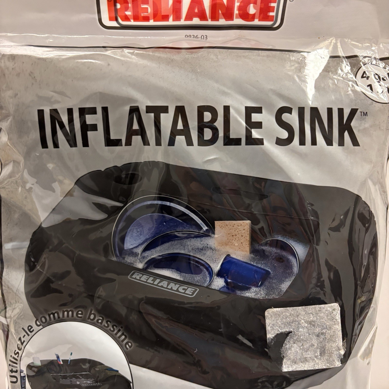 Reliance Products NEW Inflatable Sink Pool Cooler Portable 4-Gallon Black