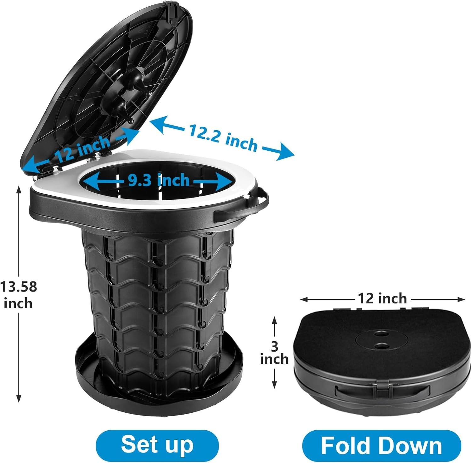 Multi-Functional Camping Toilet – Adjustable Height and Easy to Carry for Travel