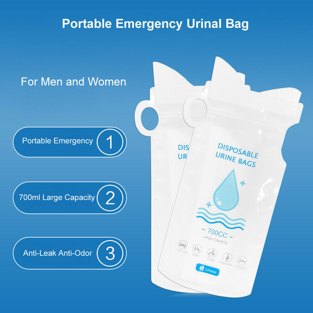 BULK Disposable Urine Vomit Portable Car Emergency Unisex Pee Bag Urinal Toilet