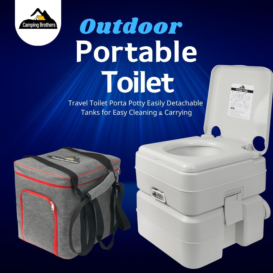 5.3 Gallon Portable Camping Toilet for Adults with Carry Bag – Extra Large Porta