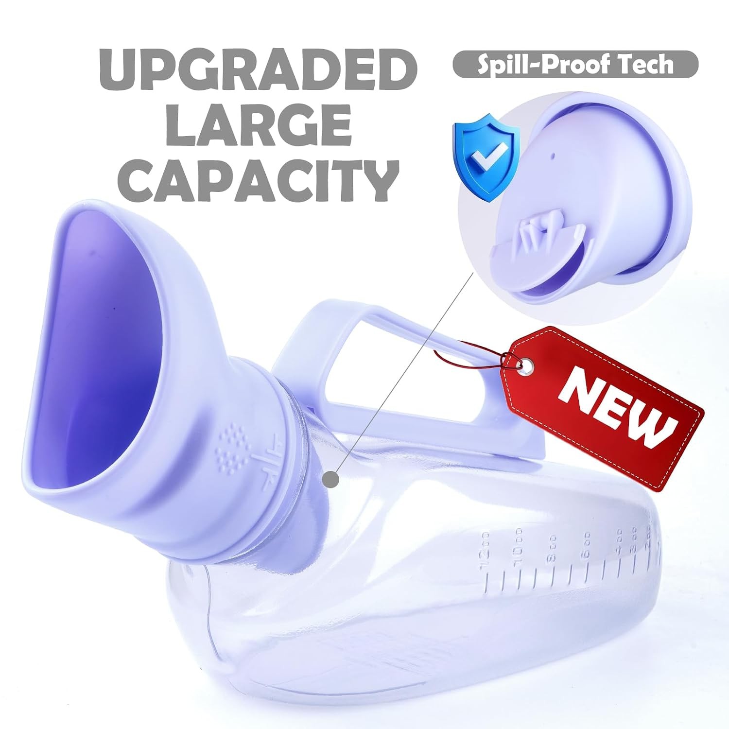 Large Capacity Leakproof Female Urinal Bottle 40oz 1200ml Portable Knitted
