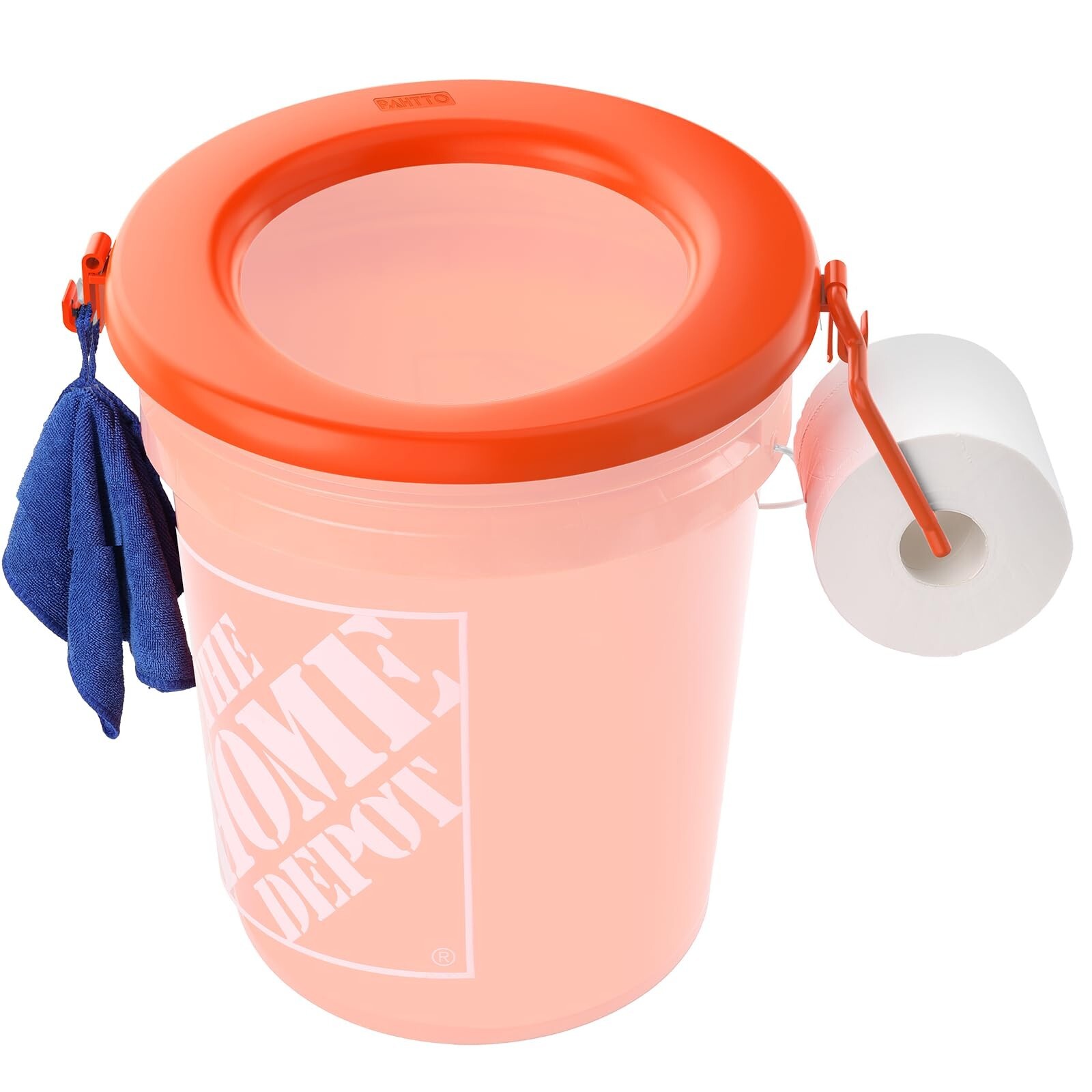 Portable Bucket Toilet Seat for 5 Gal Buckets Camping Snap-on Toilet Seat Orange