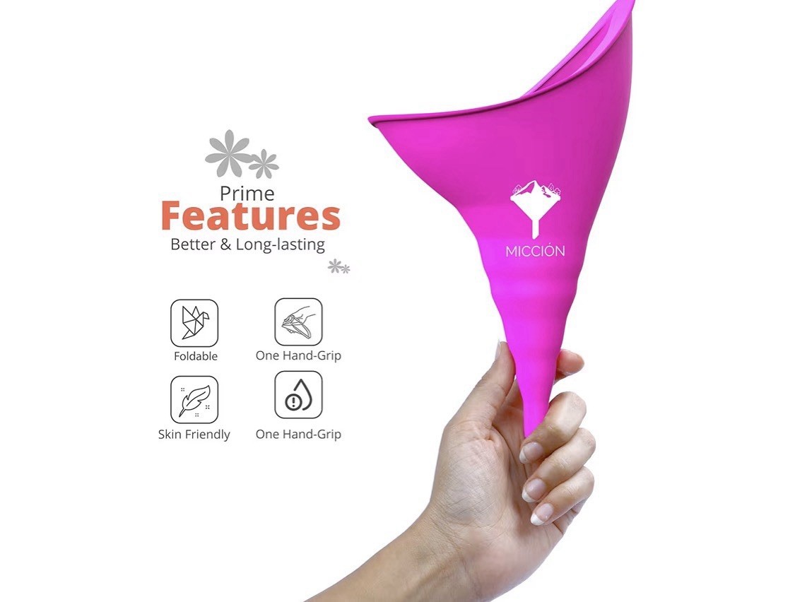 Miccion Portable Female Urination Device Silicone Kit Purple Traveling, Camping