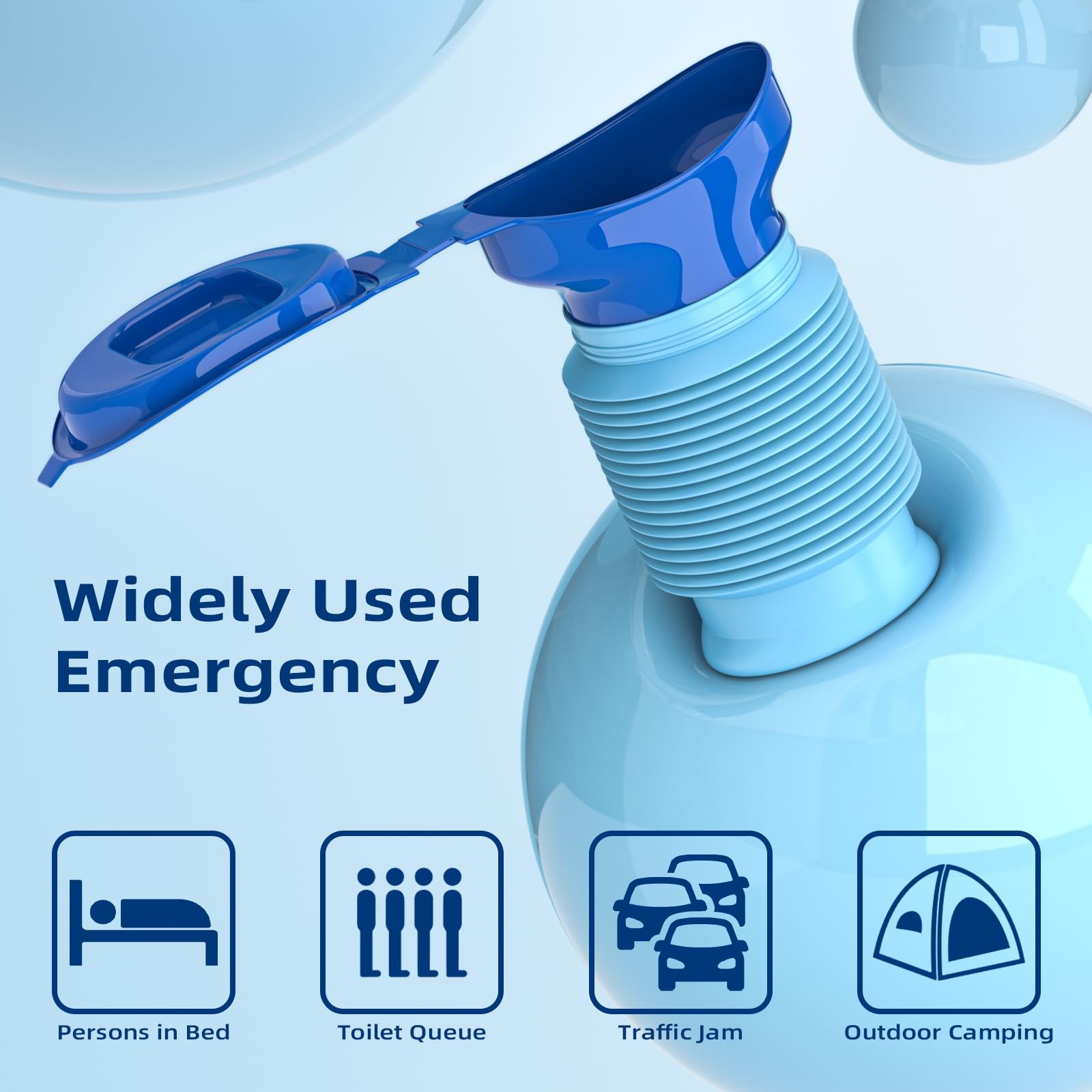 Portable Urinal Emergency Pee Bottle 750ml Foldable Mobile Toilet Car Camping