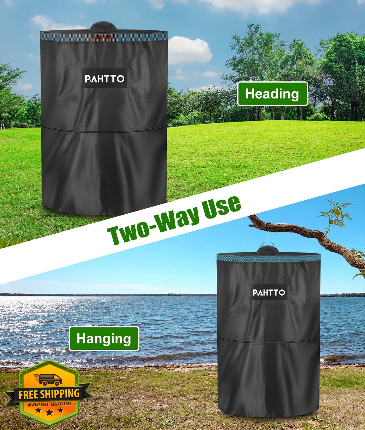 PAHTTO Camping Toilet with Popup Tent