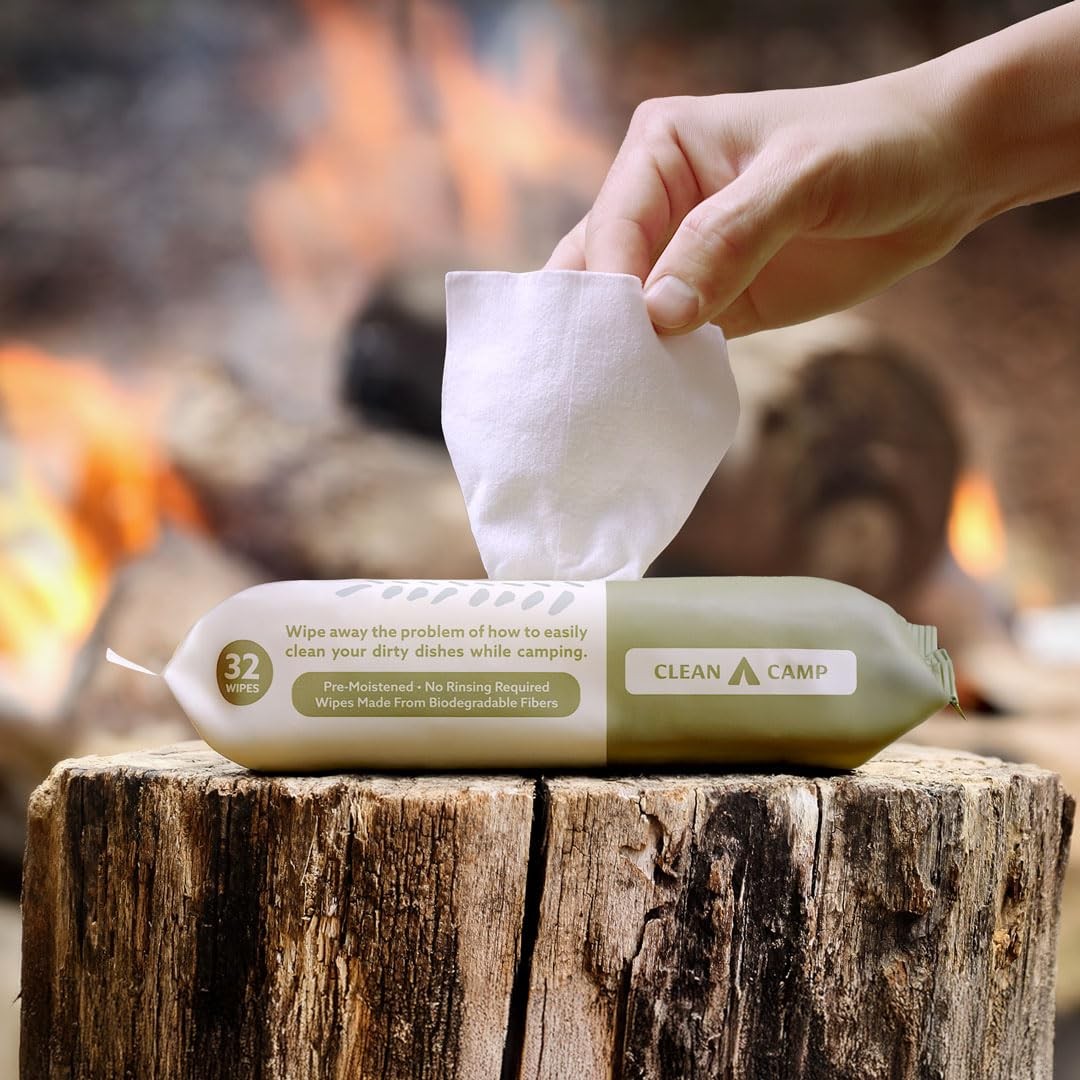 Dish Wipes | 100% Biodegradable Pre-Moistened Food-Safe Camp Kitchen Wipes | …