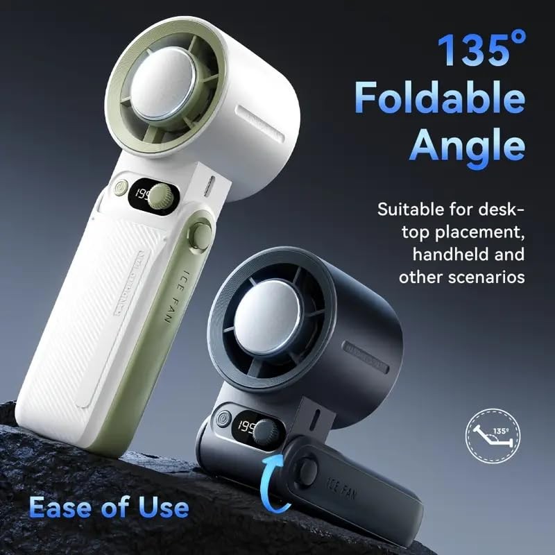 Portable Handheld Fan with Instant Ice-Cooling Technology, 199 Adjustable White