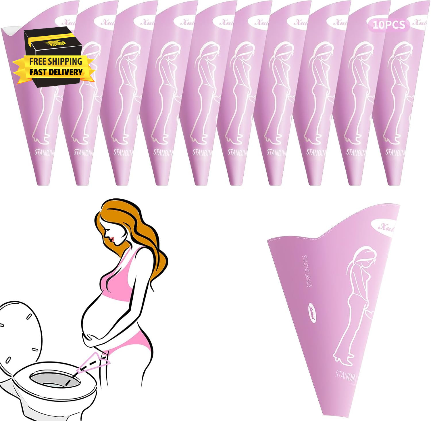 Disposable Female Urination Device, 10PCS Portable Pee Funnel for Women, Portabl