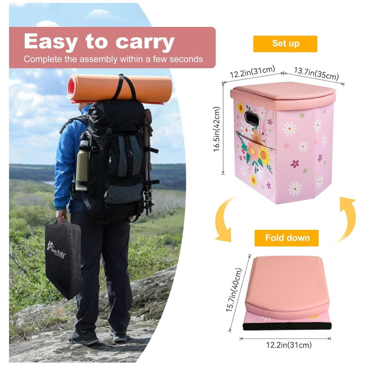 Multifunctional Portable Camping Potty – Waterproof Bag