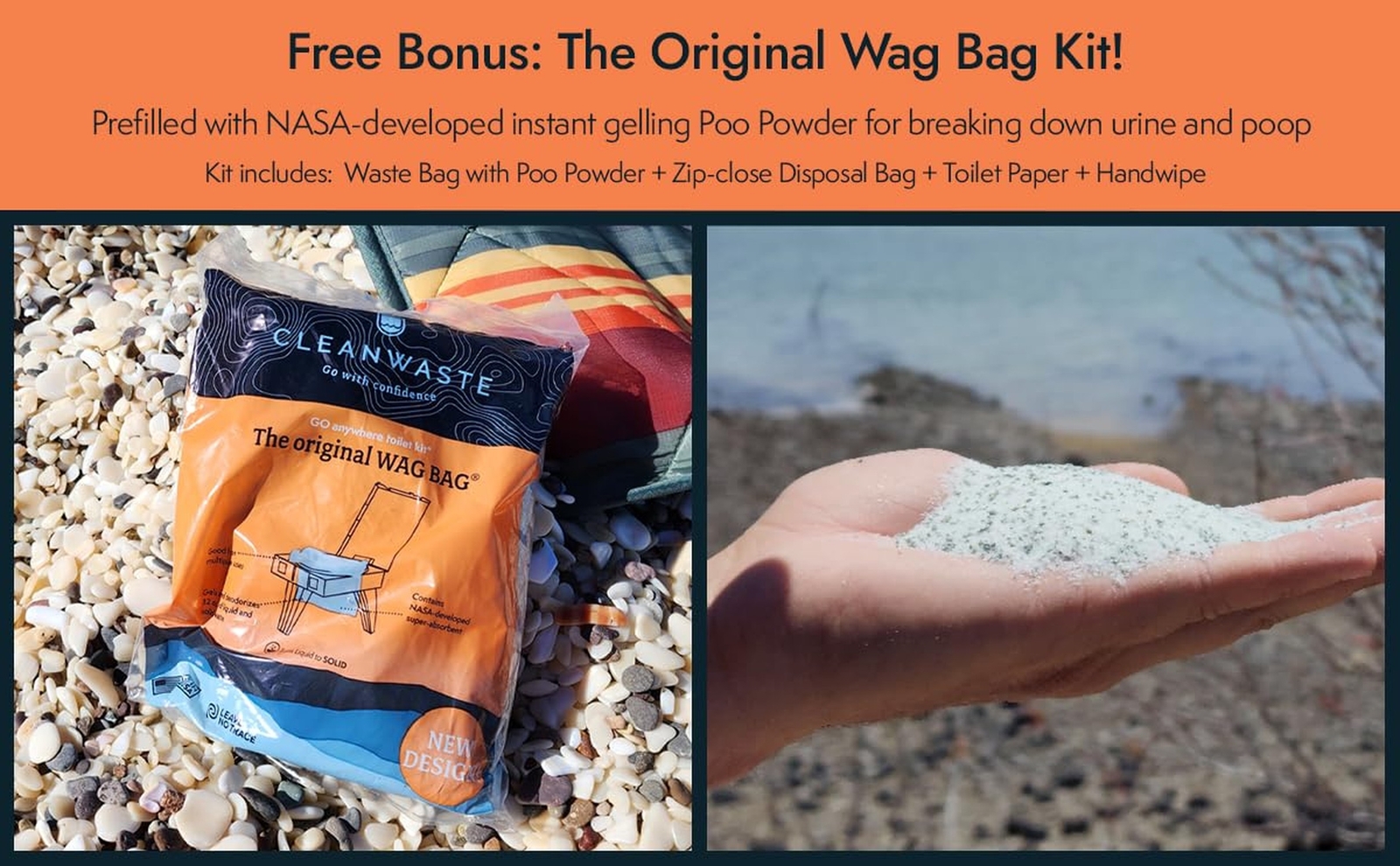 Cleanwaste GO Anywhere Portable Folding Toilet – Plus Bonus Original Wag Bag …