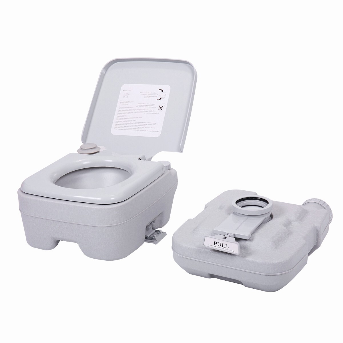 10L Portable Camping Toilet 2.6 Gallon Flush Travel Vehicle Boat Toilet Potty