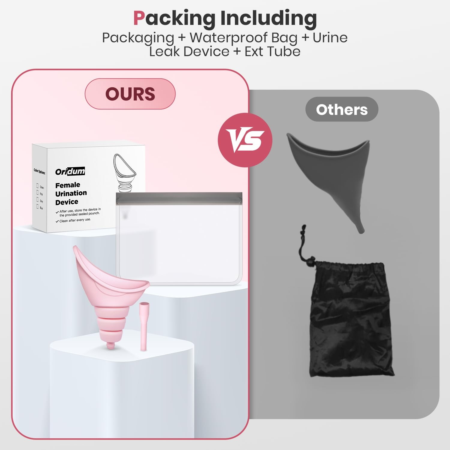 Portable Female Urinal Device for Women – Foldable No-Touch Silicone Pee Funn…