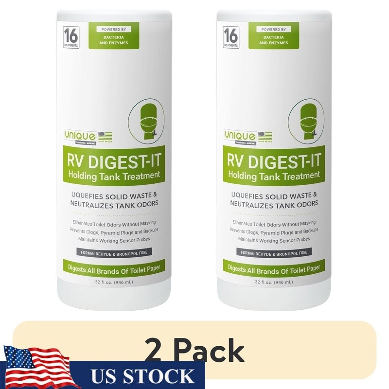 RV Digest-It Toilet Treatment 2 Pack 16 Liquid Waste Digestion Odor Elimination