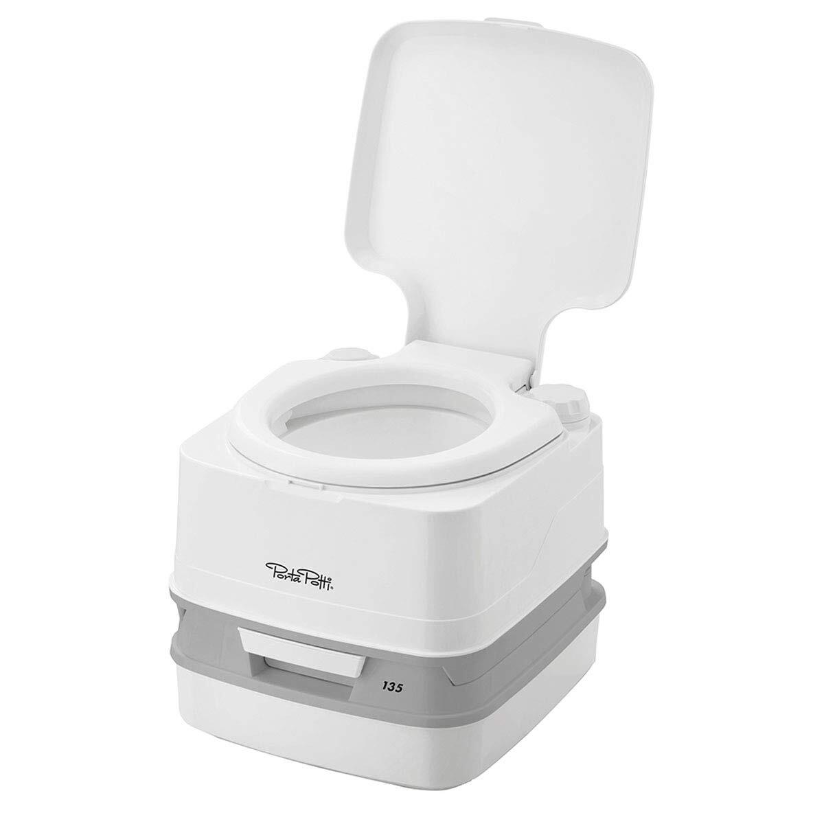 Thetford Porta Potti 135 Marine RV Camping Toilet w/ Hold Down Kit