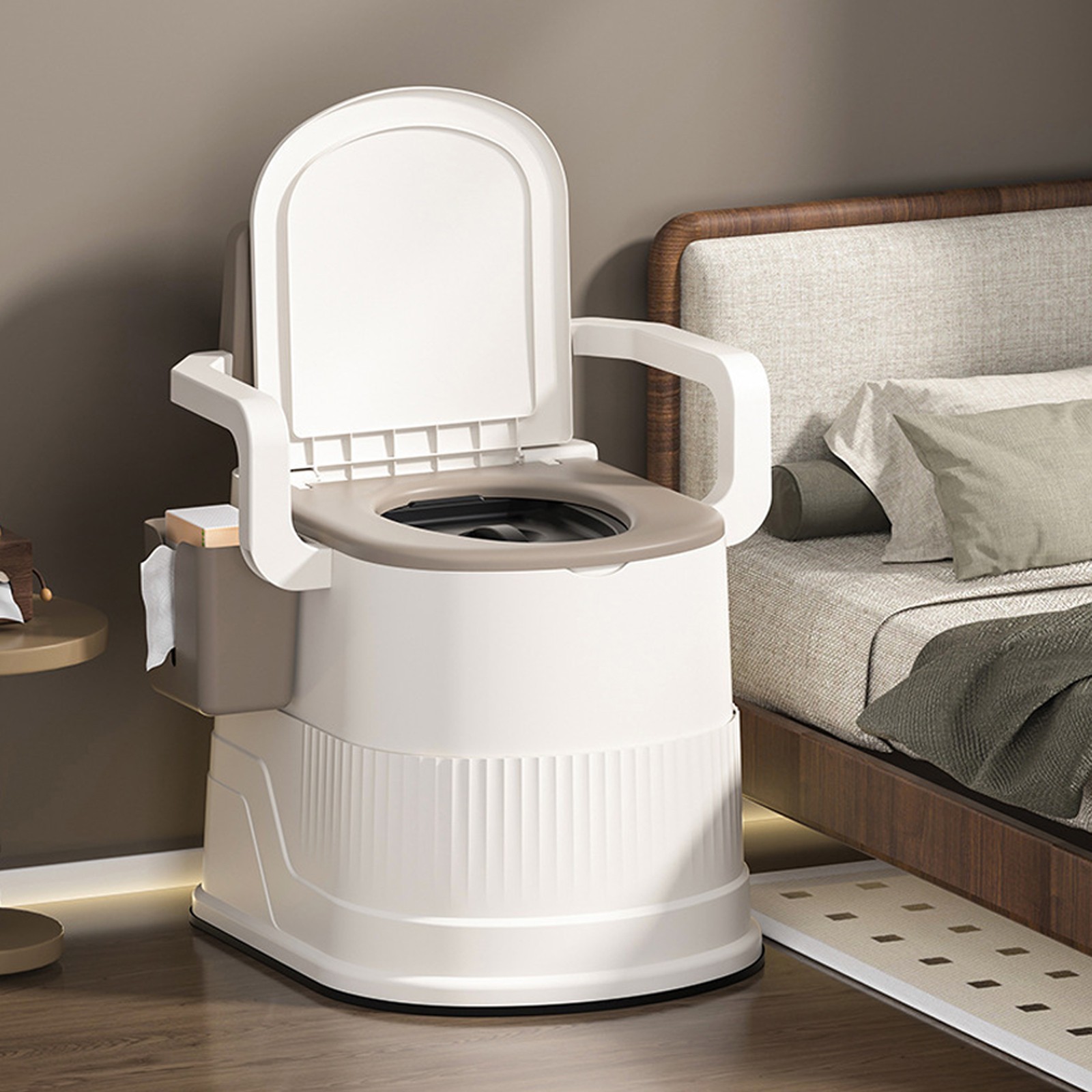 2-Gal Portable Toilet Travel Camping Outdoor/Indoor Commode Potty w/ Tissue Box