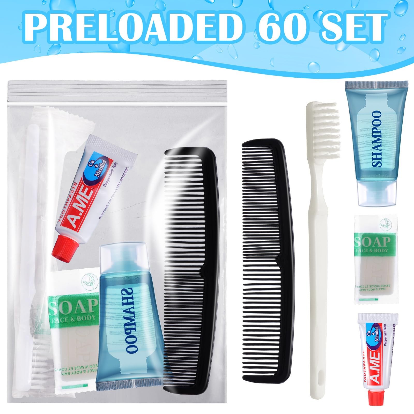 Ziliny 60 Pcs Homeless Hygiene Kits Bulk Homeless Care Package Supplies Basic…