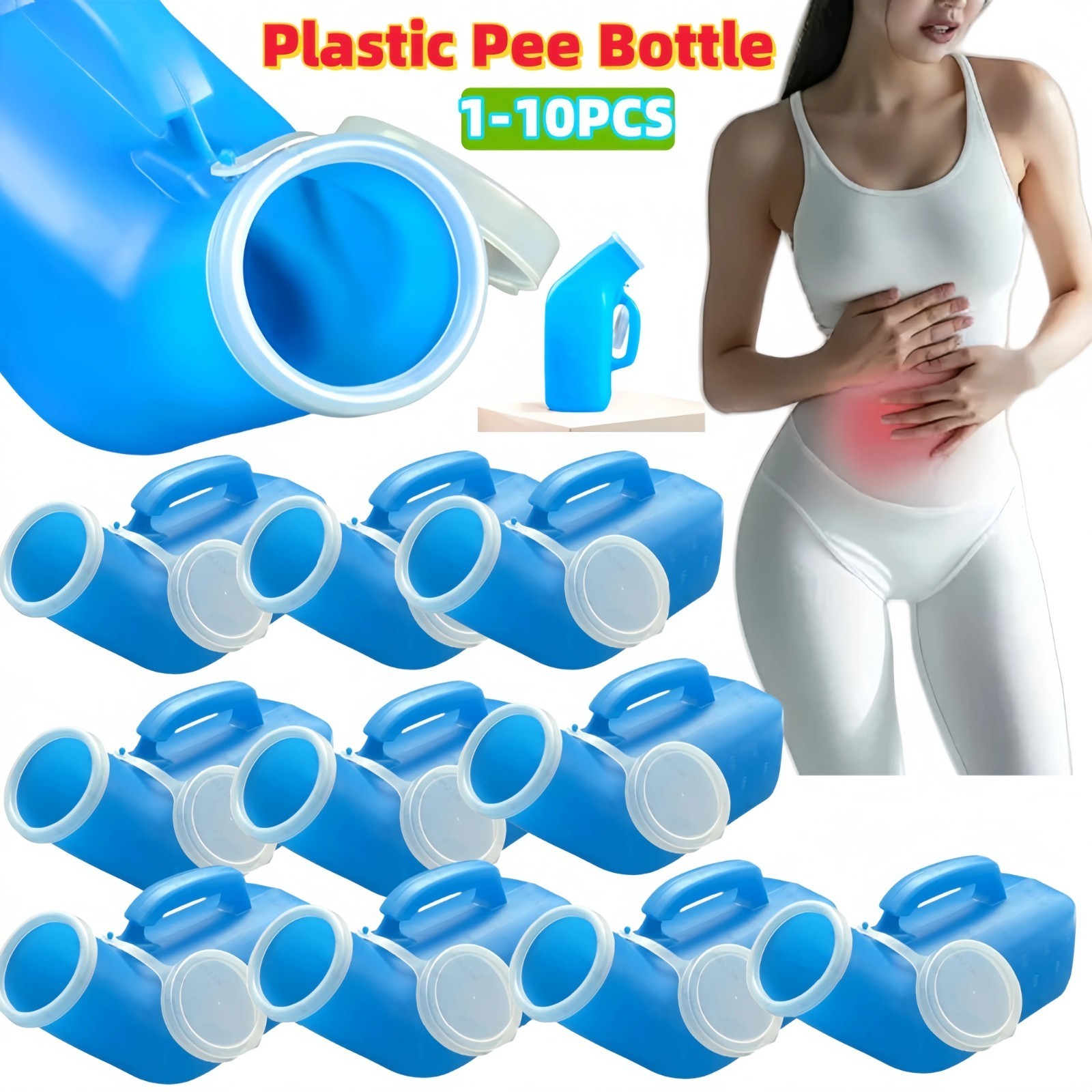 1200ml Portable Urinal with Lid for Men, Travel Camping Urinal Bottle