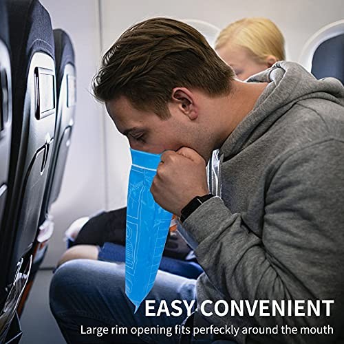 24 Pack Blue Emesis Bags Disposable for Kids, 1000 ml Vomit Bag for Morning