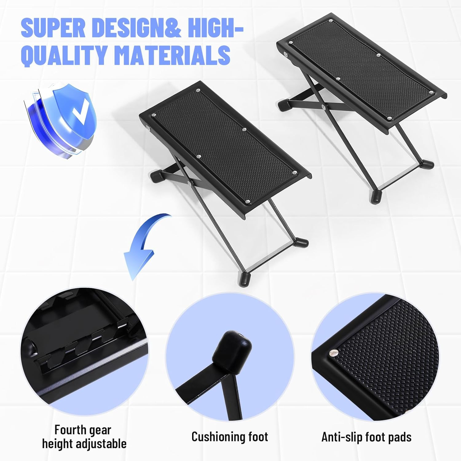 Foldable Toilet Stool – Portable Travel Poop Stool for Toilet, 7″ and 9″ Adjusta