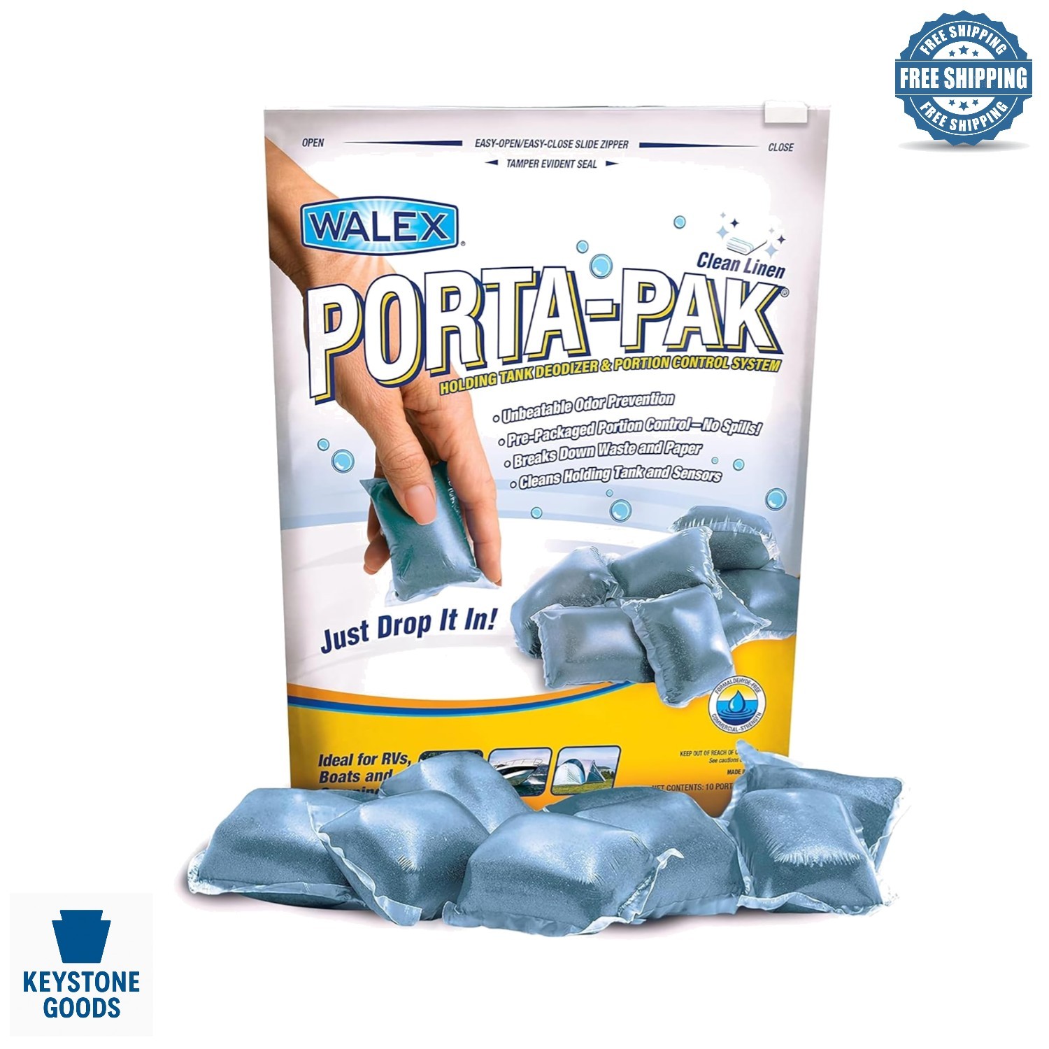 Porta-Pak RV & Marine Holding Tank Deodorizer 10 Pack – Effective Waste Break…