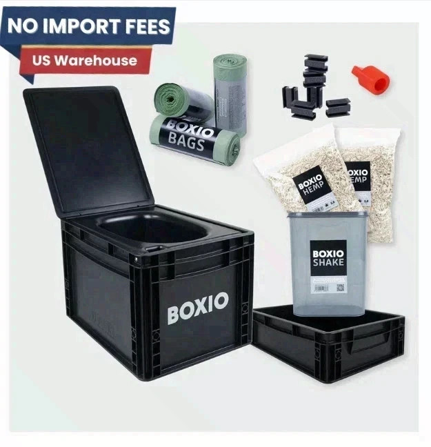 BOXIO TOILET MAX+ Portable Camping Toilet Kit – Complete Starter Set FS USA