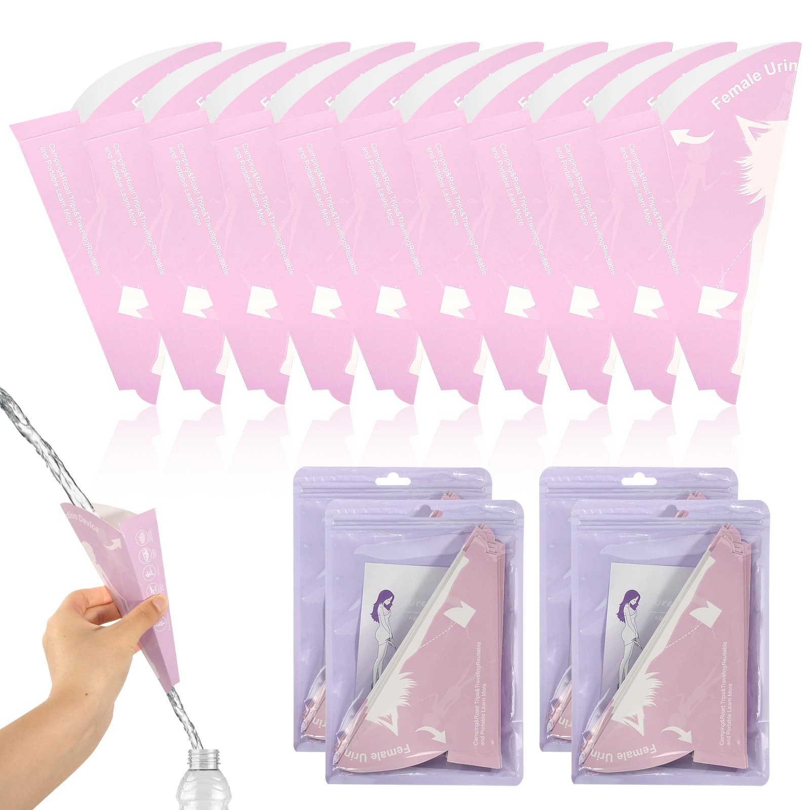 40pcs Pee Funnel for Women Disposable Female Urination Device, Womens Urinal…