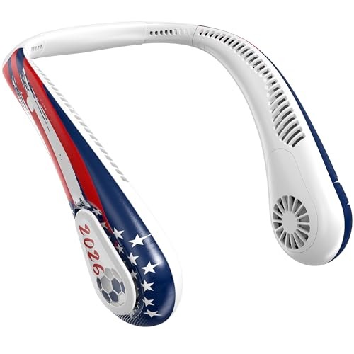 Portable Bladeless Neck Fan, 2026 World Sport Cup Gifts, Wearable Soccer