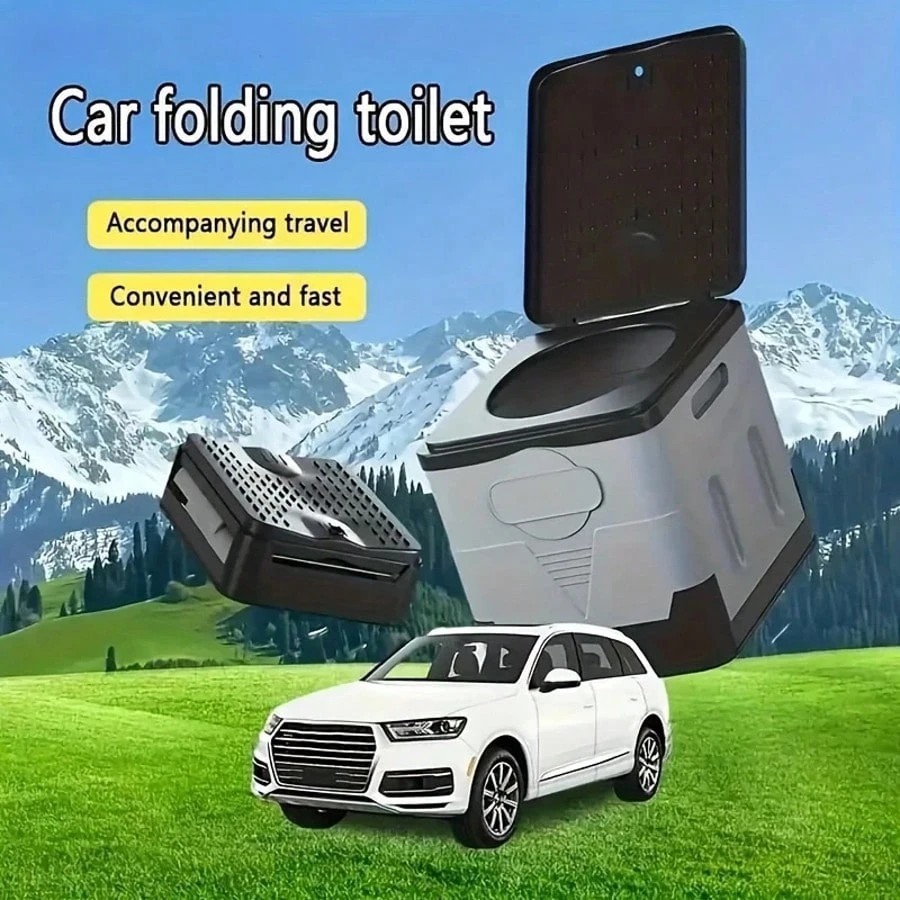 Portable Folding Toilet for Camping Car Travel Adult Outdoor Commode Potty Stool