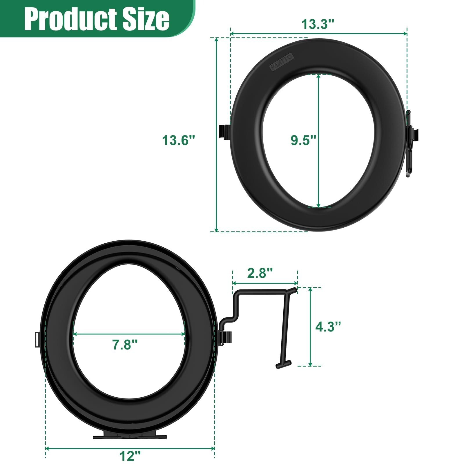 Black Bucket Toilet Seat for 5 Gal Buckets Camping Snap-on Toilet Seat