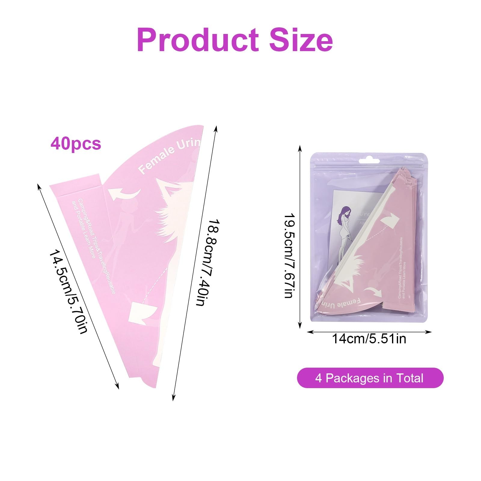 40pcs Pee Funnel for Women Disposable Female Urination Device, Womens Urinal …