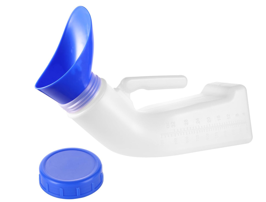Portable Urinal Bottle 1200ML Unisex Spill Proof Travel Pee Bottle Funnel