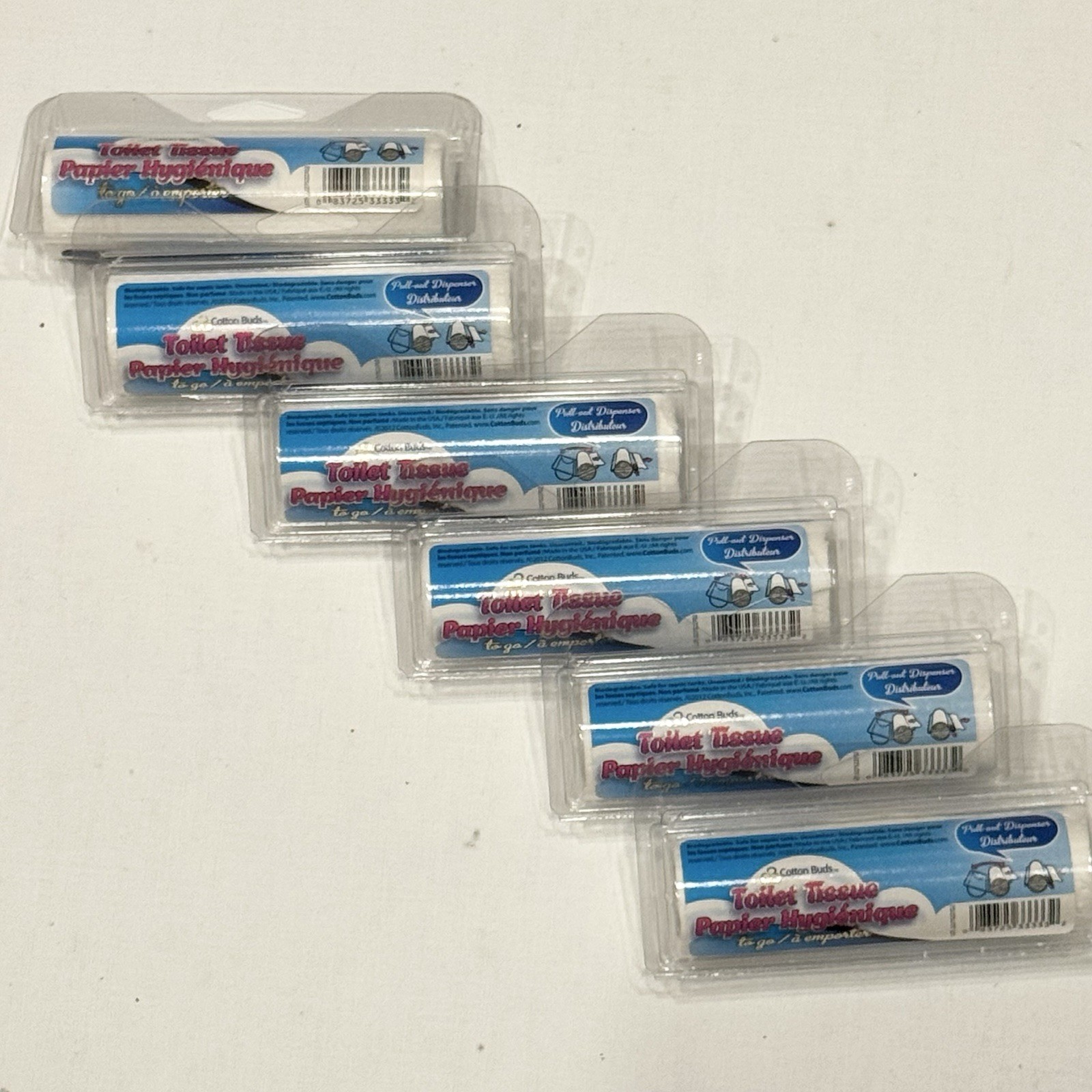 Cotton Buds Toilet Paper To Go – Lot of 6 Rolls SEALED